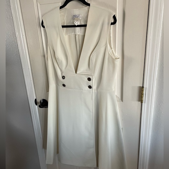 Vintage Paul of California White Mid Length Dress, Sz 18 - Picture 11 of 16